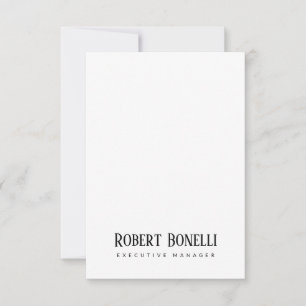 Minimalist Plain Black & White Modern Plain RSVP Card