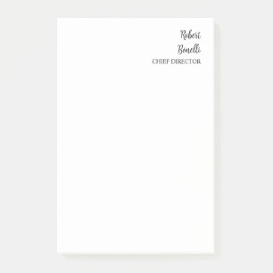 Minimalist Plain Black & White Modern Post-it Notes