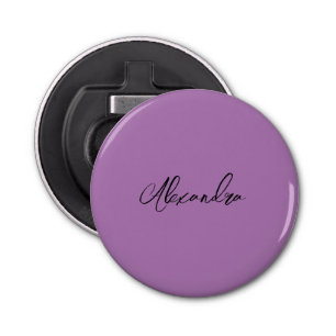 Minimalist Plain Calligraphy Own Name Lavender Bottle Opener