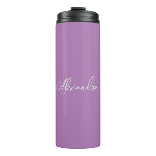 Minimalist Plain Calligraphy Own Name Lavender Thermal Tumbler