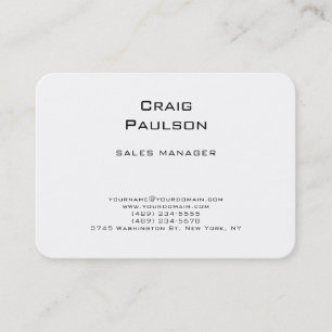 Minimalist Plain Classical Black & White Business Card
