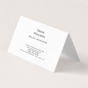Minimalist Plain Classical Black & White Business Card
