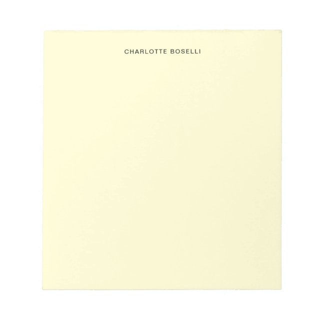 Minimalist Plain Classical Professional Cream Notepad (Front)