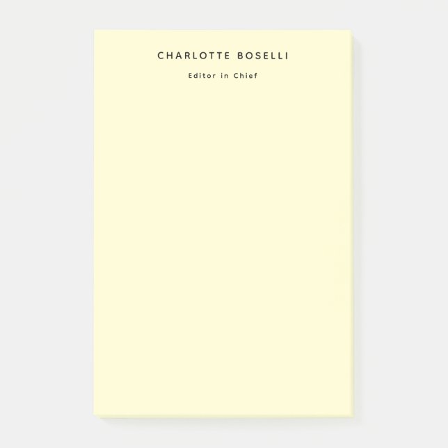 Minimalist Plain Classical Professional Cream Post-it Notes (Front)