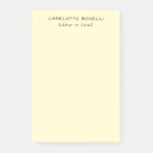 Minimalist Plain Classical Professional Cream Post-it Notes