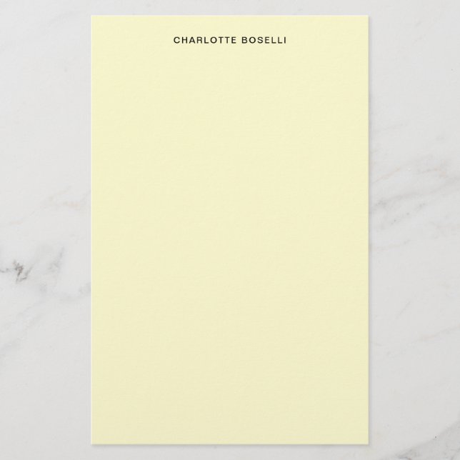Minimalist Plain Classical Professional Cream Stationery (Front)