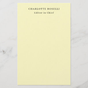 Minimalist Plain Classical Professional Cream Stationery