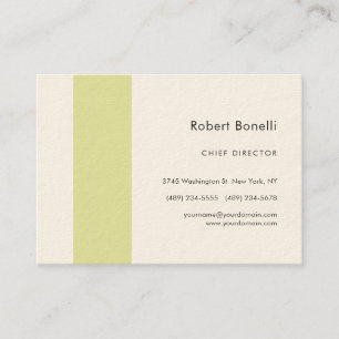 Minimalist Plain Cream Colour Modern Business Card