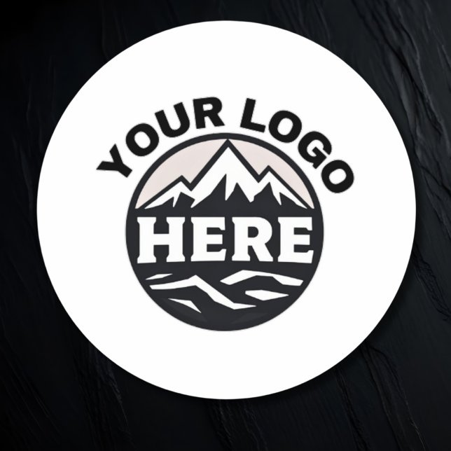 Minimalist Plain Custom Round Business Logo  Classic Round Sticker (Creator Uploaded)