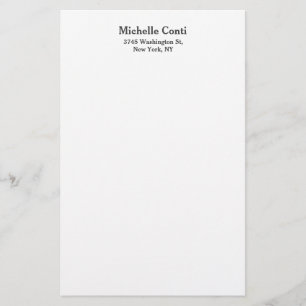 Minimalist Plain Elegant Legible Modern Stationery