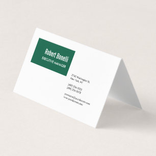 Minimalist Plain Green & White Modern Lovely Business Card