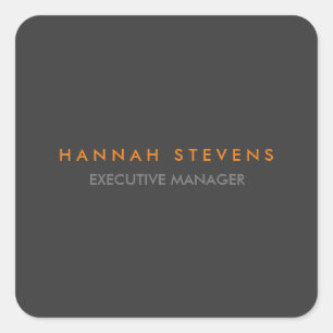 Minimalist Plain Grey Professional Modern Square Sticker