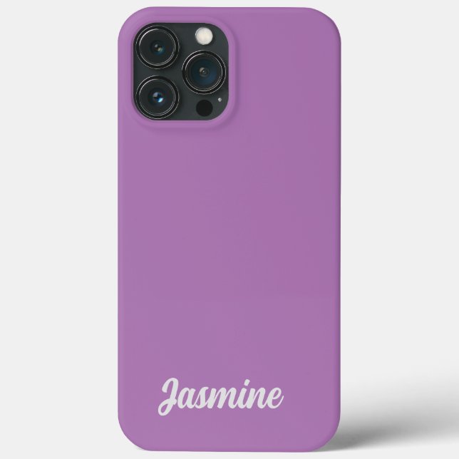 Minimalist Plain Handwritten Own Name Lavender Case-Mate iPhone Case (Back)