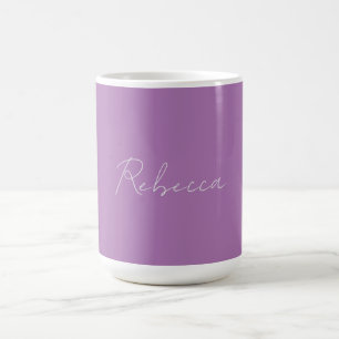 Minimalist Plain Handwritten Own Name Lavender Coffee Mug