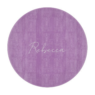 Minimalist Plain Handwritten Own Name Lavender Cutting Board
