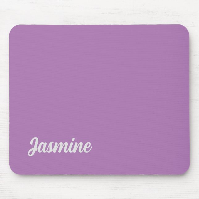 Minimalist Plain Handwritten Own Name Lavender Mouse Pad (Front)