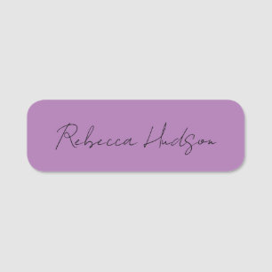 Minimalist Plain Handwritten Own Name Lavender Tag