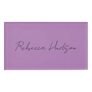 Minimalist Plain Handwritten Own Name Lavender Tag