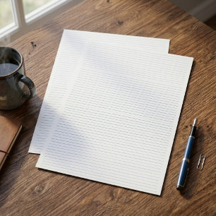 Minimalist Plain Lined Stationery Paper with Lines
