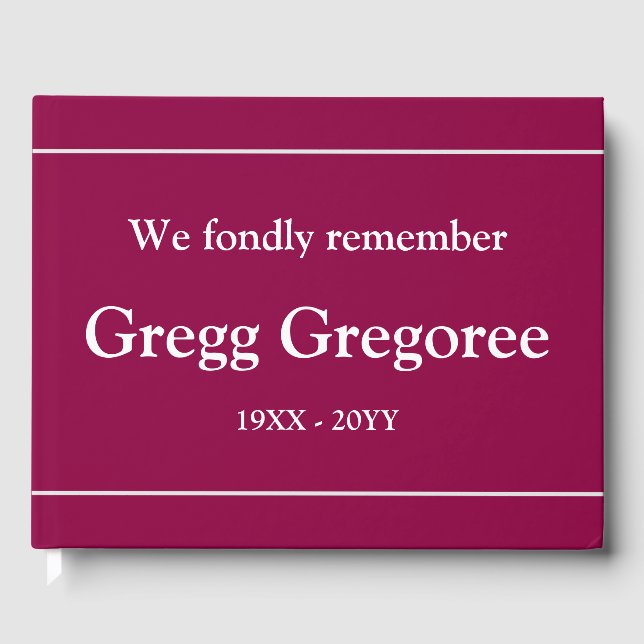 Minimalist, Plain Memories Guestbook (Front)