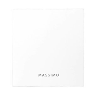 Minimalist Plain Modern Add Own Name Notepad