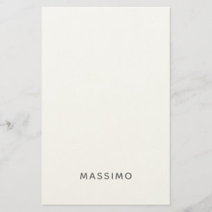 Minimalist Plain Modern Add Own Name Stationery