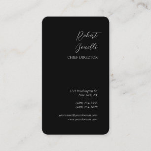 Minimalist Plain Modern Black Personalised Business Card