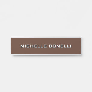 Minimalist Plain Modern Brown Door Sign