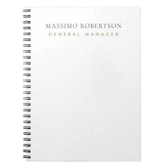 Minimalist Plain Modern  Notebook (Front)