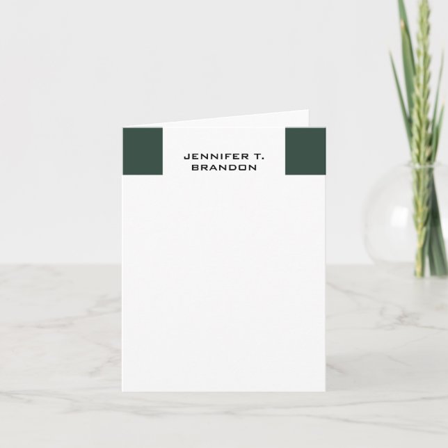 Minimalist Plain Modern Professional Note Card (Front)