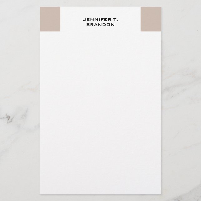 Minimalist Plain Modern Professional Stationery (Front)