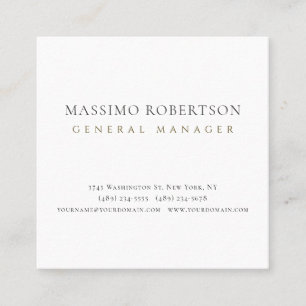 Minimalist Plain Modern Square Business Card