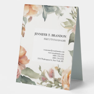 Minimalist Plain Modern Watercolor Floral