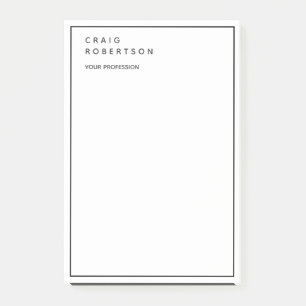 Minimalist Plain Modern White Trendy Business Post-it Notes