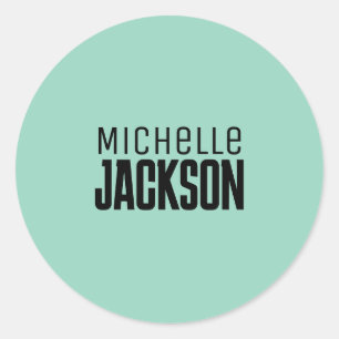 Minimalist Plain Modern Your Name Message Classic Round Sticker