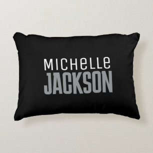 Minimalist Plain Modern Your Name Message Decorative Cushion