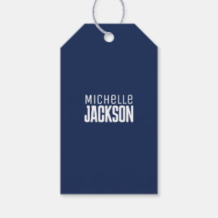 Minimalist Plain Modern Your Name Message Gift Tags