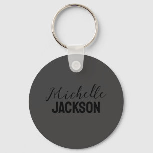 Minimalist Plain Modern Your Name Message Key Ring