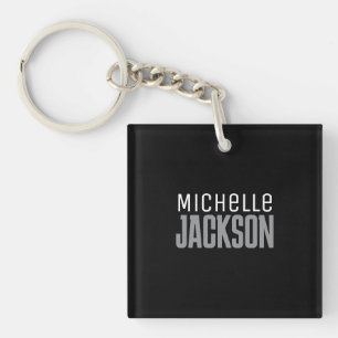 Minimalist Plain Modern Your Name Message Key Ring
