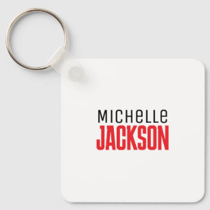 Minimalist Plain Modern Your Name Message Key Ring