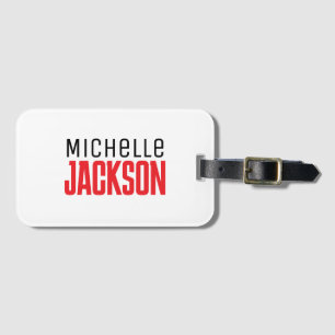Minimalist Plain Modern Your Name Message Luggage Tag