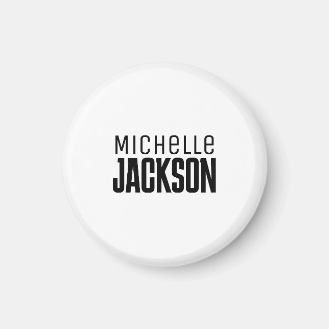 Minimalist Plain Modern Your Name Message Magnet (Front)