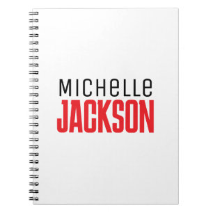 Minimalist Plain Modern Your Name Message Notebook