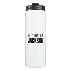 Minimalist Plain Modern Your Name Message Thermal Tumbler
