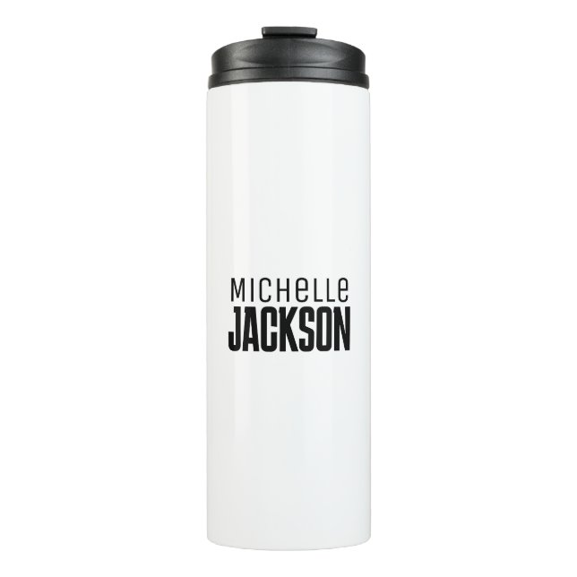 Minimalist Plain Modern Your Name Message Thermal Tumbler (Front)