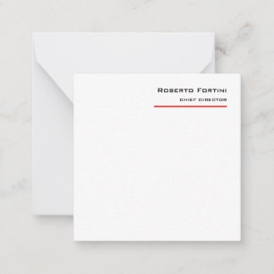 Minimalist Plain Red White Modern Card