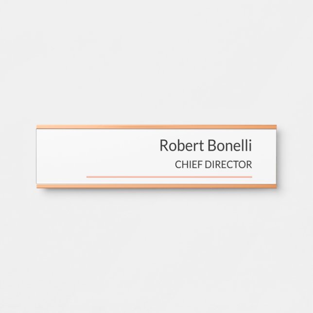 Minimalist Plain Red White Modern Standard Size Door Sign (Front)