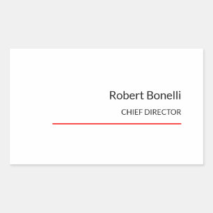 Minimalist Plain Red White Modern Standard Size Rectangular Sticker