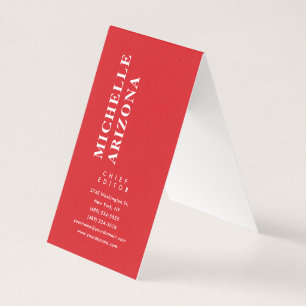 Minimalist Plain Red & White Professional Modern Business Card