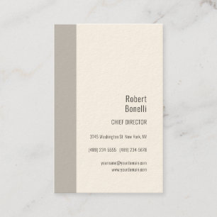 Minimalist Plain Signature Cream Grey Modern Business Card
